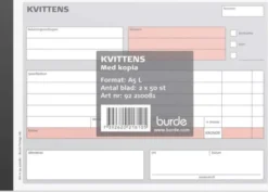 Kvittens A5L med kopia