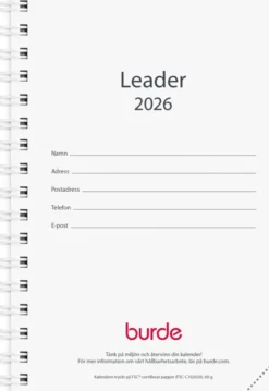 Leader kalenderrefill 2026