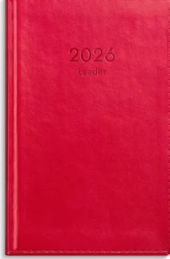 Leader rött konstläder 2026