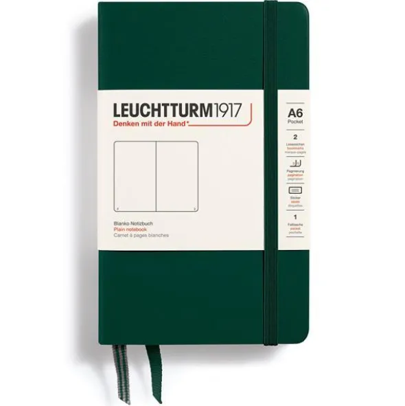 Leuchtturm A6 hard 187s Forest Green olinjerad