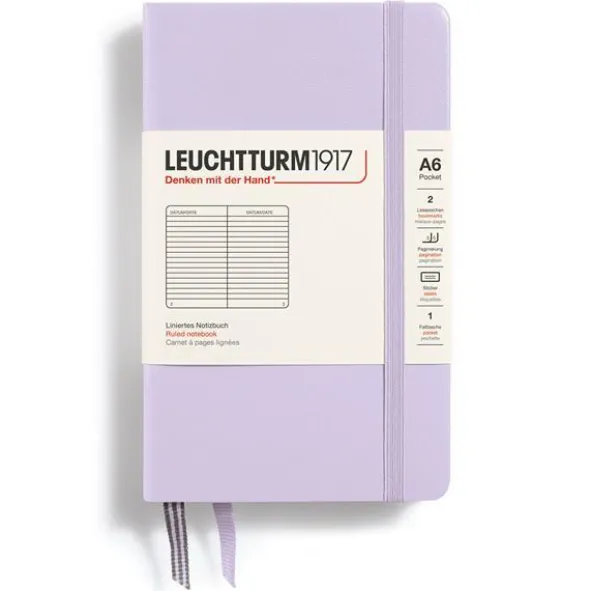 Leuchtturm A6 hard 185s Lilac linjerad