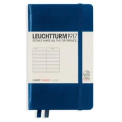 Leuchtturm A6 hard 185s Navy linjerad