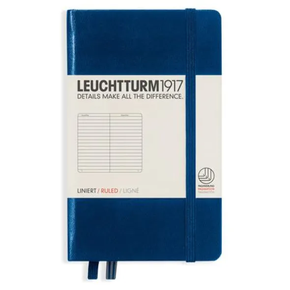 Leuchtturm A6 hard 185s Navy linjerad