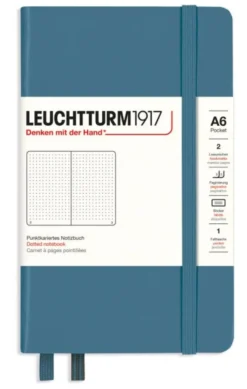 Leuchtturm A6 hard 185s Stone Blue Dotted