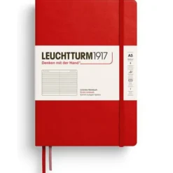 Leuchtturm Notebook A5 hard Cherry linjerad