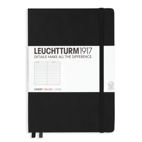 Leuchtturm Notebook A5 hard 251s Black linjerad