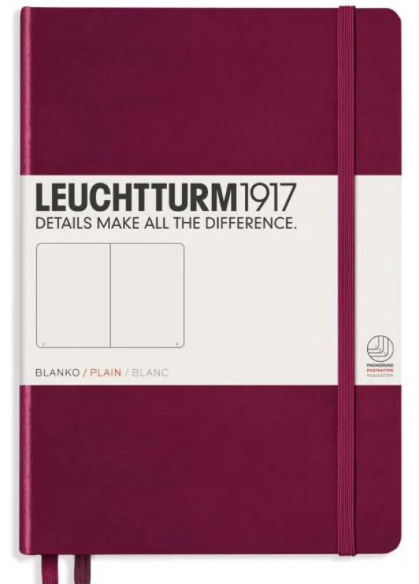 Leuchtturm Notebook A5 hard 251s Port Red olinjerad