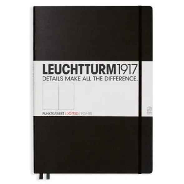 Leuchtturm Notebook A4+ hard Svart dotted