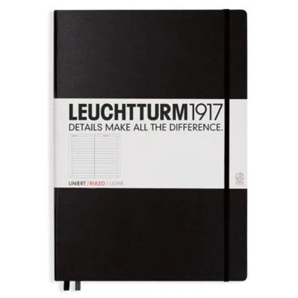 Leuchtturm Notebook A4+ hard Svart linjerad