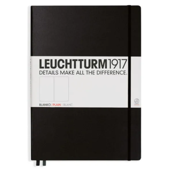 Leuchtturm Notebook A4+ hard Svart olinjerad