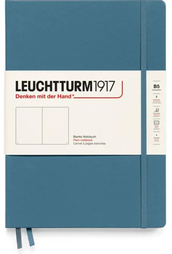 Leuchtturm Notebook B5 Hard 219s Stone Blue Plain