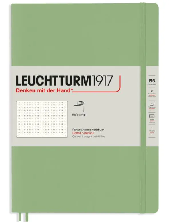 Leuchtturm Notebook B5 Soft 121s Sage Dotted