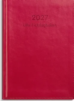 Lilla Fickdagboken rött konstläder 2027