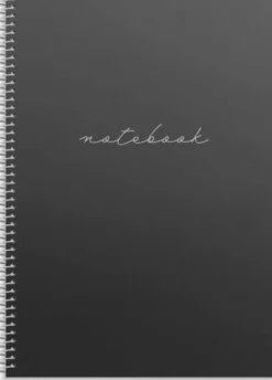 Linjerad Notebook A4 Black