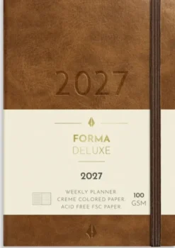 Liten veckokalender Forma Deluxe brun 2027