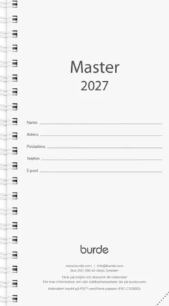 Master kalenderrefill 2027