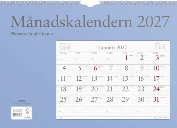 Månadskalendern 2027