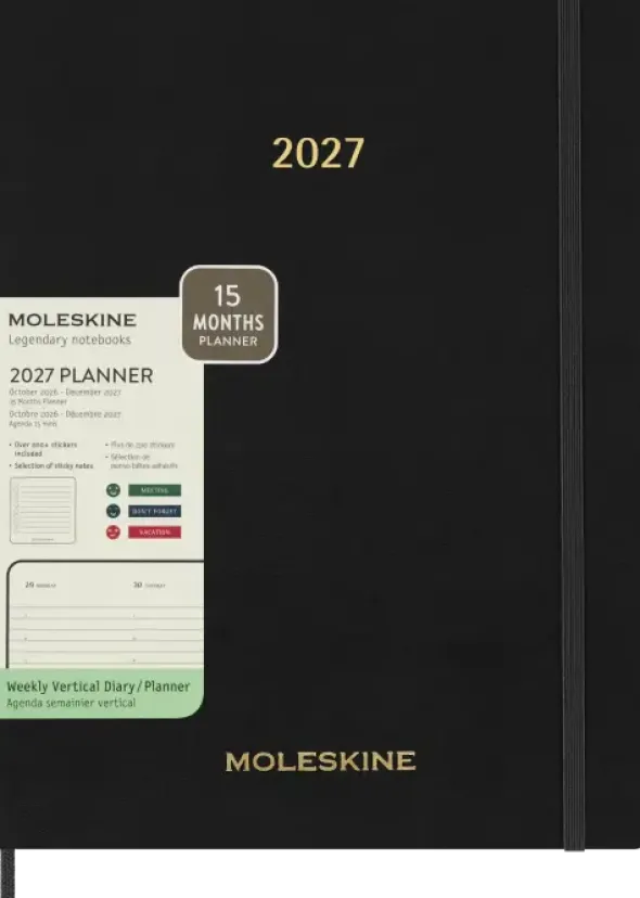 Moleskine Essential Planner Weekly Vertical XXL Svart 2027