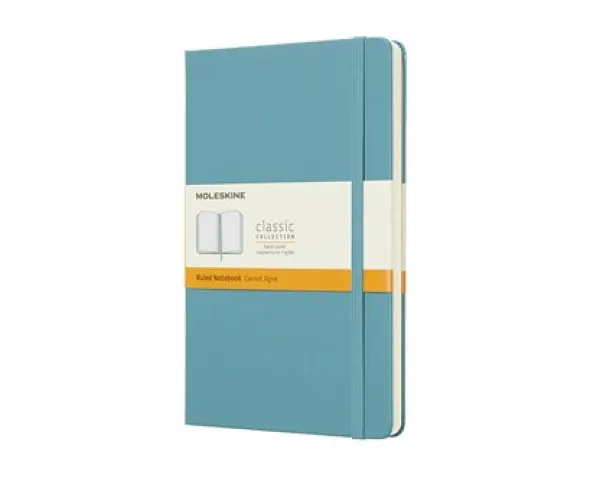 Moleskine Ruled Classic Notebook Large - Reef Blue 13x21cm