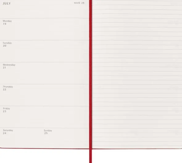 Moleskine Veckokalender L Hård 26/27 Red
