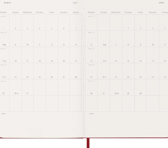 Moleskine Veckokalender L Hård 26/27 Red