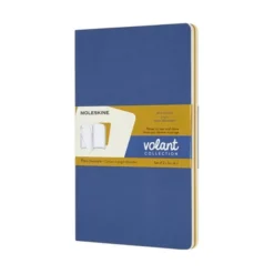 Moleskine Volant Journal Plain Large Forget-Me-Not Blue/Amber Yellow