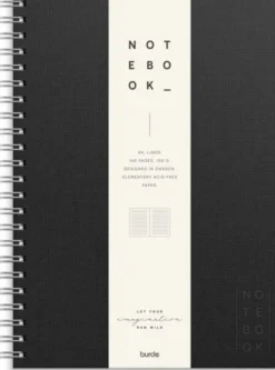 Notebook Textile black lined A4 spiralbunden