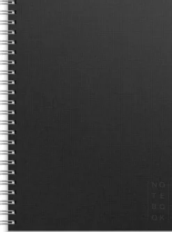 Notebook Textile black lined A4 spiralbunden