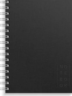 Notebook Textile black lined A5 spiralbunden