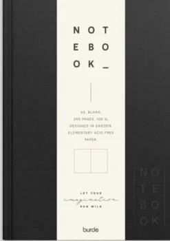 Notebook Textile black unlined A5