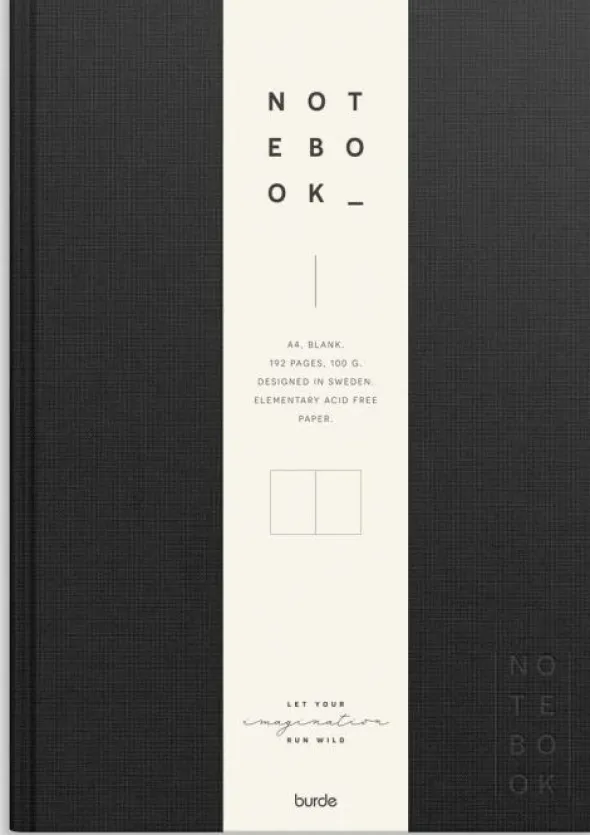 Notebook Textile black unlined A4