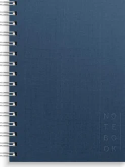 Notebook Textile dark blue lined A5 spiralbunden