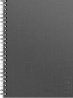 Notebook Textile dark grey lined A4 spiralbunden