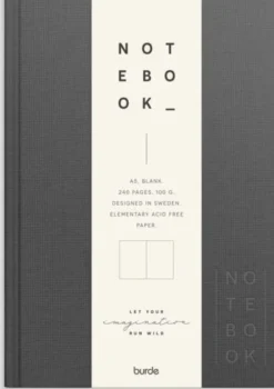 Notebook Textile dark grey unlined A5