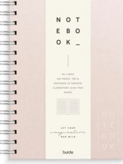Notebook Textile pink lined A5 spiralbunden