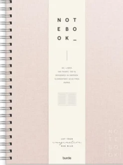 Notebook Textile pink lined A4 spiralbunden