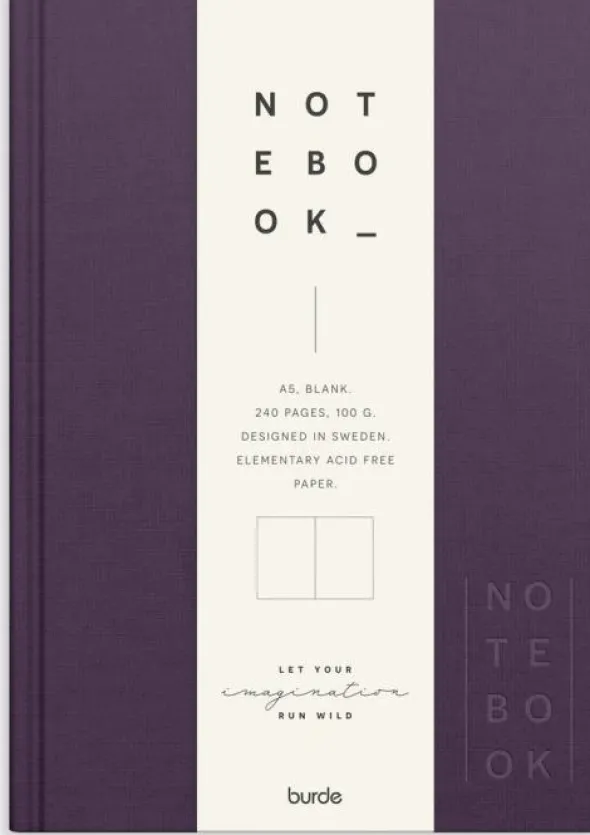 Notebook Textile Plum Blank A5