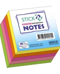 Notes Stick`n Notes 76x76mm kub neon