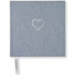 Olinjerad Blank Book Heart Denim
