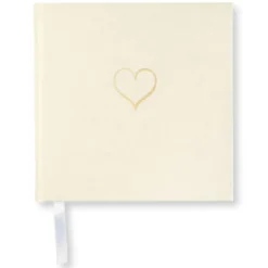 Olinjerad Blank Book Heart Off White