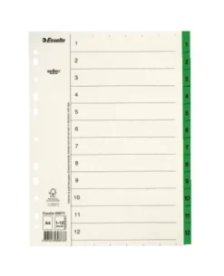 Pappersregister A4 1-12 servo