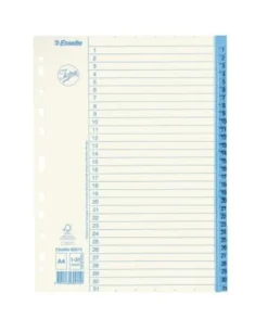 Pappersregister JOPA A4 1-31 vit/blå