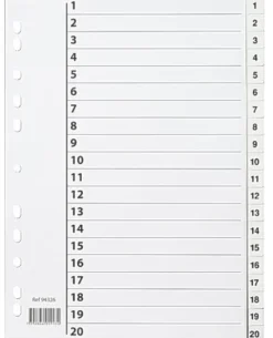 Plastregister A4 1-20 vit