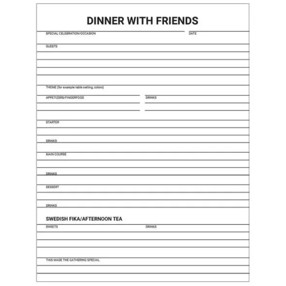 Recipe & Dinner Journal Rough Linen