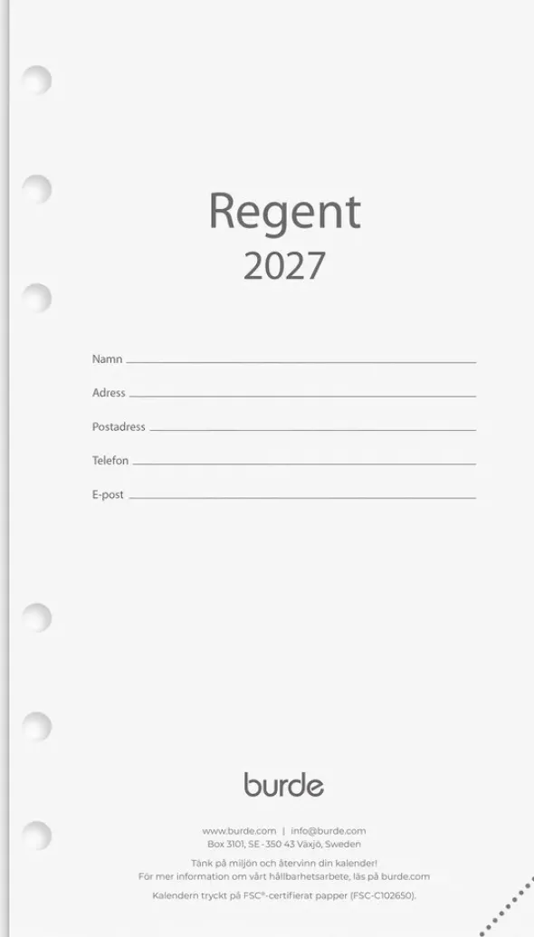 Regent kalendersats 2027
