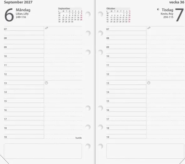 Regent kalendersats Agenda 2027 (9,5x17,1cm)