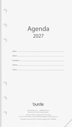 Regent kalendersats Agenda 2027 (9,5x17,1cm)