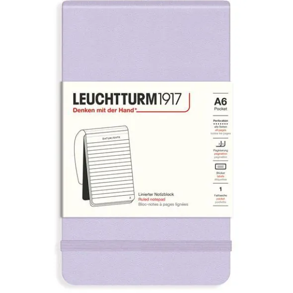 Reporter Notepad A6 hard cover Ruled Lilac