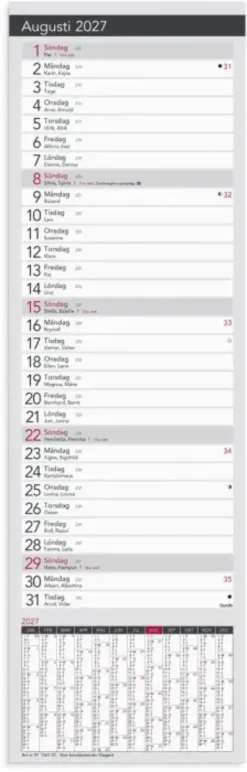 Stor Bordskalender Elegant 2027