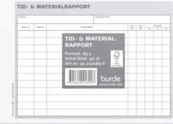 Tid- och materialrapport A5L